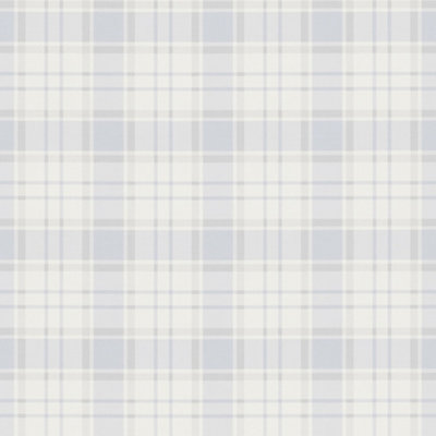 Galerie Maison Charme Blue Check Plaid Motif Wallpaper Roll