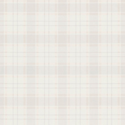 Galerie Maison Charme Cream Check Plaid Motif Wallpaper Roll