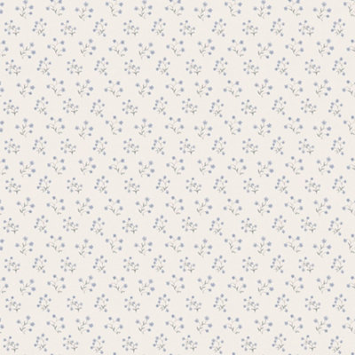 Galerie Maison Charme Grey Floral Forget Me Not Motif Wallpaper Roll