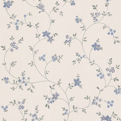 Galerie Maison Charme Grey Petit Floral Motif Wallpaper Roll