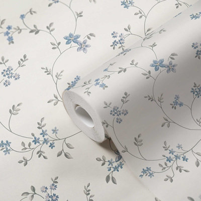 Galerie Maison Charme Grey Petit Floral Motif Wallpaper Roll