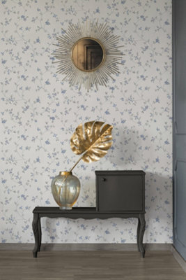Galerie Maison Charme Grey Petit Floral Motif Wallpaper Roll