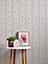Galerie Maison Charme Grey Vintage Rose Stripe Motif Wallpaper Roll