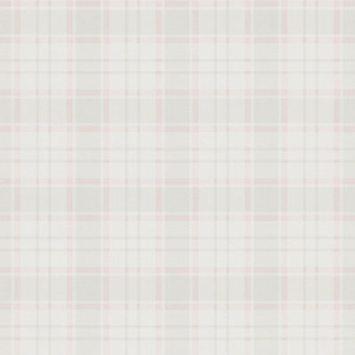 Galerie Maison Charme Pink Check Plaid Motif Wallpaper Roll