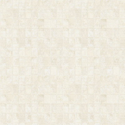 Galerie Metallic Fx Cream Beige Metallic Tile Textured Wallpaper