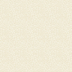 Galerie Metallic Fx Cream Gold Crazed Geo Textured Wallpaper