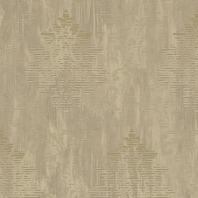 Galerie Metallic Fx Dark Gold Modern Metallic Damask Textured Wallpaper
