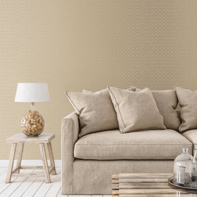 Galerie Metallic Fx Gold Beige Metallic Geometric Textured Wallpaper