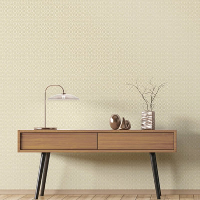 Galerie Metallic Fx Gold Metallic Geometric Textured Wallpaper