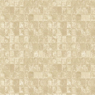 Galerie Metallic Fx Gold Metallic Tile Textured Wallpaper