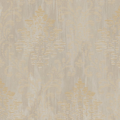 Galerie Metallic Fx Gold Modern Metallic Damask Textured Wallpaper