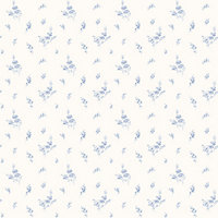 Galerie Miniatures 2 Blue White Small Floral Sprig Smooth Wallpaper