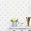 Galerie Miniatures 2 Blue White Small Floral Sprig Smooth Wallpaper