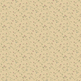 Galerie Miniatures 2 Cream Green Pink Blue Small Floral Trail Smooth Wallpaper
