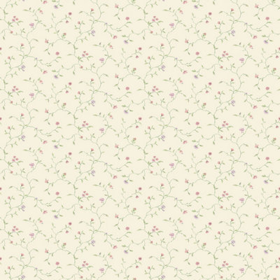 Galerie Miniatures 2 Cream Green Pink Purple Small Floral Trail Smooth ...