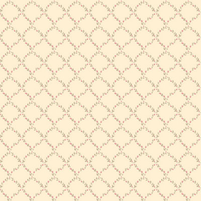 Galerie Miniatures 2 Cream Red Brown Small Rose Trail Smooth Wallpaper