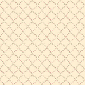 Galerie Miniatures 2 Cream Red Brown Small Rose Trail Smooth Wallpaper