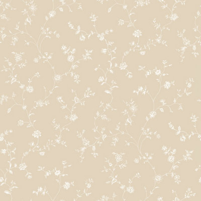 Galerie Miniatures 2 Cream White Floral Trail Smooth Wallpaper