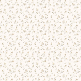 Galerie Miniatures 2 Cream White Small Rose Trail Smooth Wallpaper
