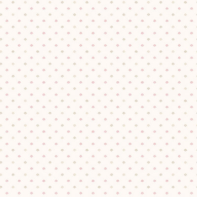 Galerie Miniatures 2 Pink Cream White Mini Fan Motif Smooth Wallpaper