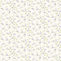 Galerie Miniatures 2 Purple Green White Small Rose Trail Smooth Wallpaper