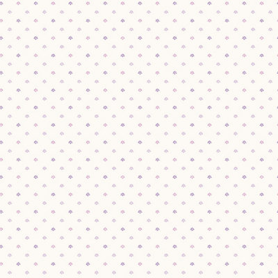 Galerie Miniatures 2 Purple Lilac White Mini Fan Motif Smooth Wallpaper