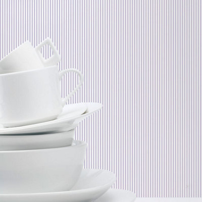Galerie Miniatures 2 Purple White Narrow Stripe Smooth Wallpaper