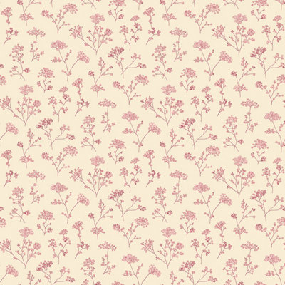 Galerie Miniatures 2 Red Cream Cow Parsley Smooth Wallpaper