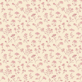 Galerie Miniatures 2 Red Cream Cow Parsley Smooth Wallpaper