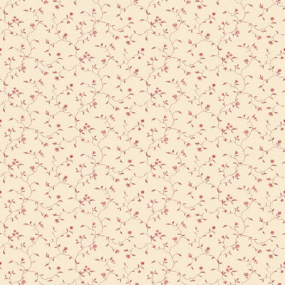 Galerie Miniatures 2 Red Cream small floral trail Smooth Wallpaper