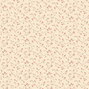 Galerie Miniatures 2 Red Cream small floral trail Smooth Wallpaper