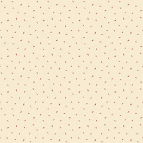 Galerie Miniatures 2 Red Cream Small Leaf Toss Smooth Wallpaper