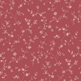 Galerie Miniatures 2 Red Floral Trail Smooth Wallpaper