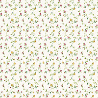 Galerie Miniatures 2 Red Yellow Green White Small Rose Trail Smooth Wallpaper