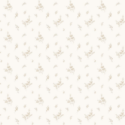 Galerie Miniatures 2 White Cream Small Floral Sprig Smooth Wallpaper