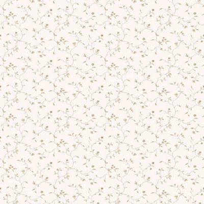 Galerie Miniatures 2 White Cream Small Floral Trail Smooth Wallpaper