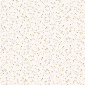 Galerie Miniatures 2 White Cream Small Floral Trail Smooth Wallpaper