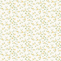 Galerie Miniatures 2 Yellow Green White Small Rose Trail Smooth Wallpaper