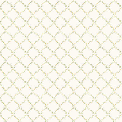 Galerie Miniatures 2 Yellow Green White Small Rose Trail Smooth Wallpaper