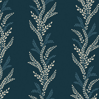 Galerie Mulberry Tree Blue Fern Leaf Wallpaper Roll