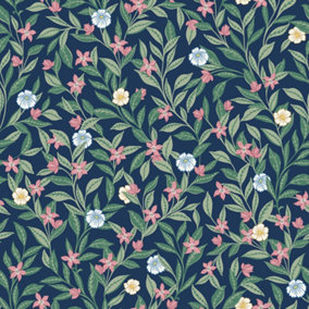 Galerie Mulberry Tree Blue Green Floral Leaf Wallpaper Roll