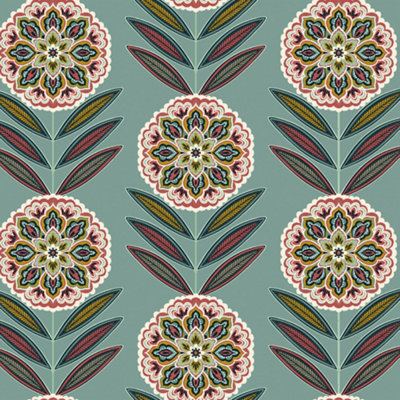 Galerie Mulberry Tree Blue Multicoloured Floral Wallpaper Roll