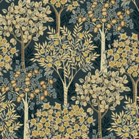 Galerie Mulberry Tree Blue Multicoloured Grove Wallpaper Roll