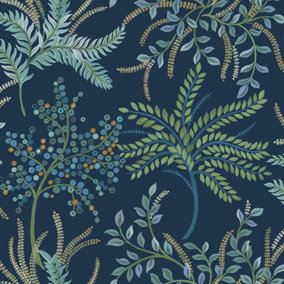 Galerie Mulberry Tree Blue Tree Leaf Wallpaper Roll