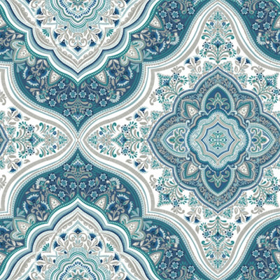 Galerie Mulberry Tree Blue White Floral Pattern Wallpaper Roll