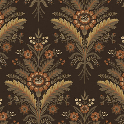 Galerie Mulberry Tree Bronze Floral Leaf Wallpaper Roll