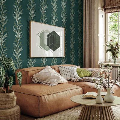 Galerie Mulberry Tree Green Fern Leaf Wallpaper Roll
