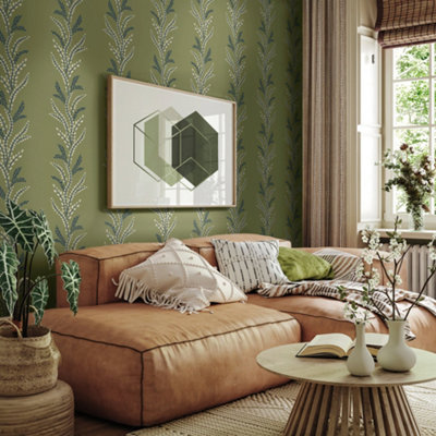 Galerie Mulberry Tree Green Fern Leaf Wallpaper Roll