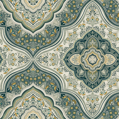 Galerie Mulberry Tree Green Floral Pattern Wallpaper Roll