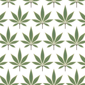 Galerie Mulberry Tree Green White Palm Leaf Wallpaper Roll